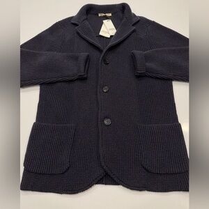 Maurizio Baldassari Men’s Brenta Wool Swacket Dark Brown Blue Size 54 MSRP $1250